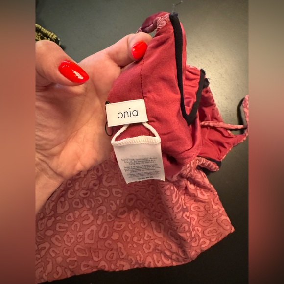 Onia one piece, underwire cup bathing suit. Rose/mauve leopard print. - Picture 2 of 4